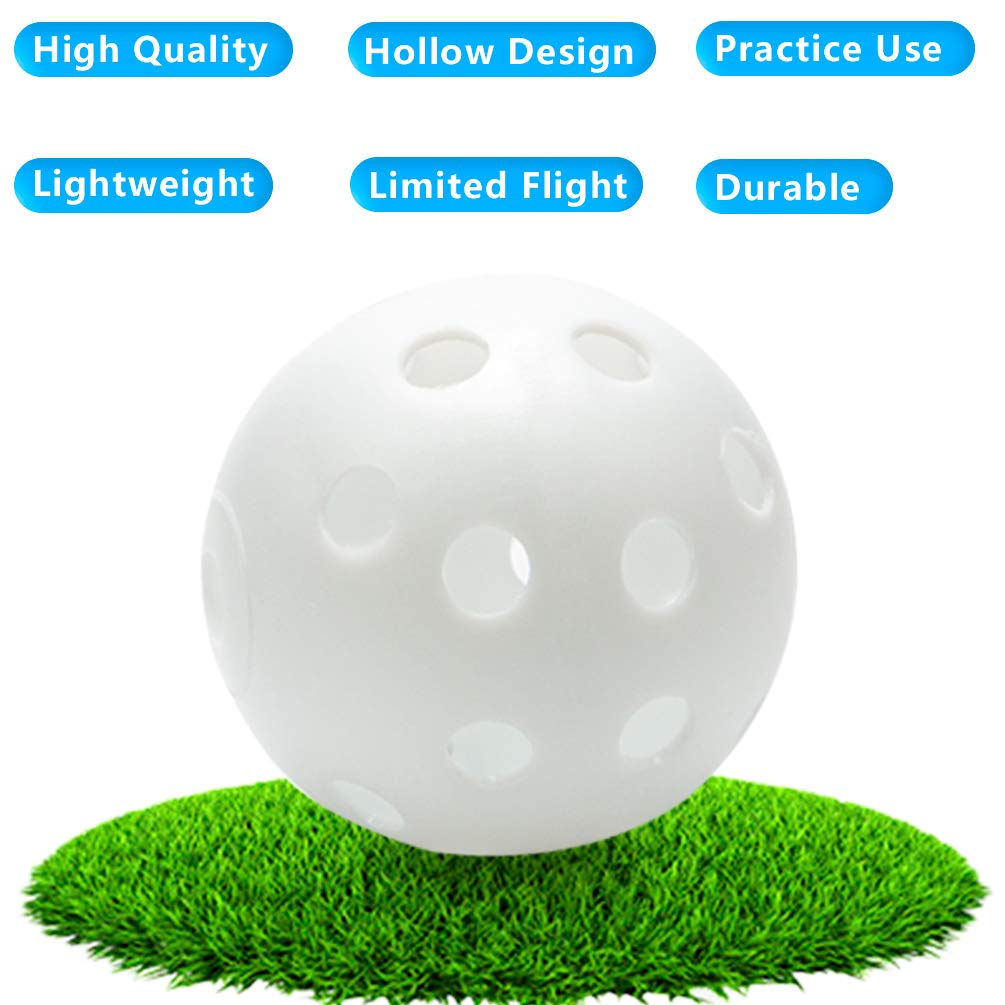 Thiodoon Practice Golf Balls Limited Flight Golf Balls 40Mm Hollow Plastic Golf Training Balls Colored Airflow Golf Balls For Sw