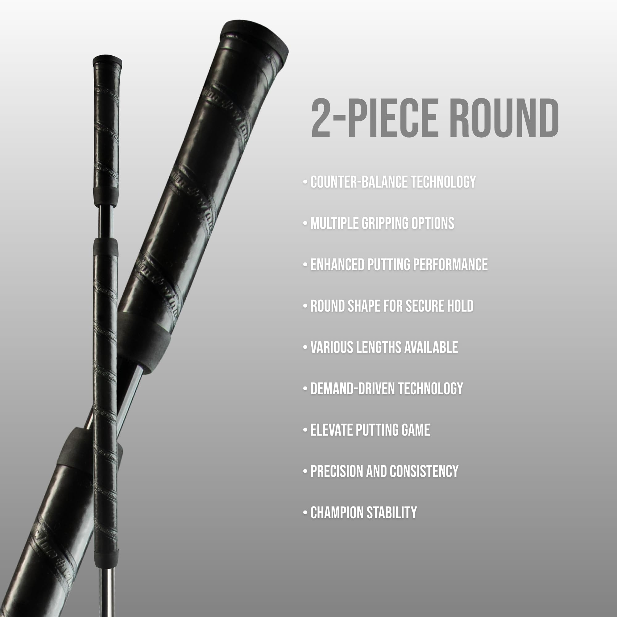 Winn 2-Piece Putter Grip, Black