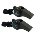 MeiNvShe 2 Pack Emergency Survival Whistle, 3-in-1 Emergency Whistles with Compass and Thermometer, Loud Safety Whistle with Lan