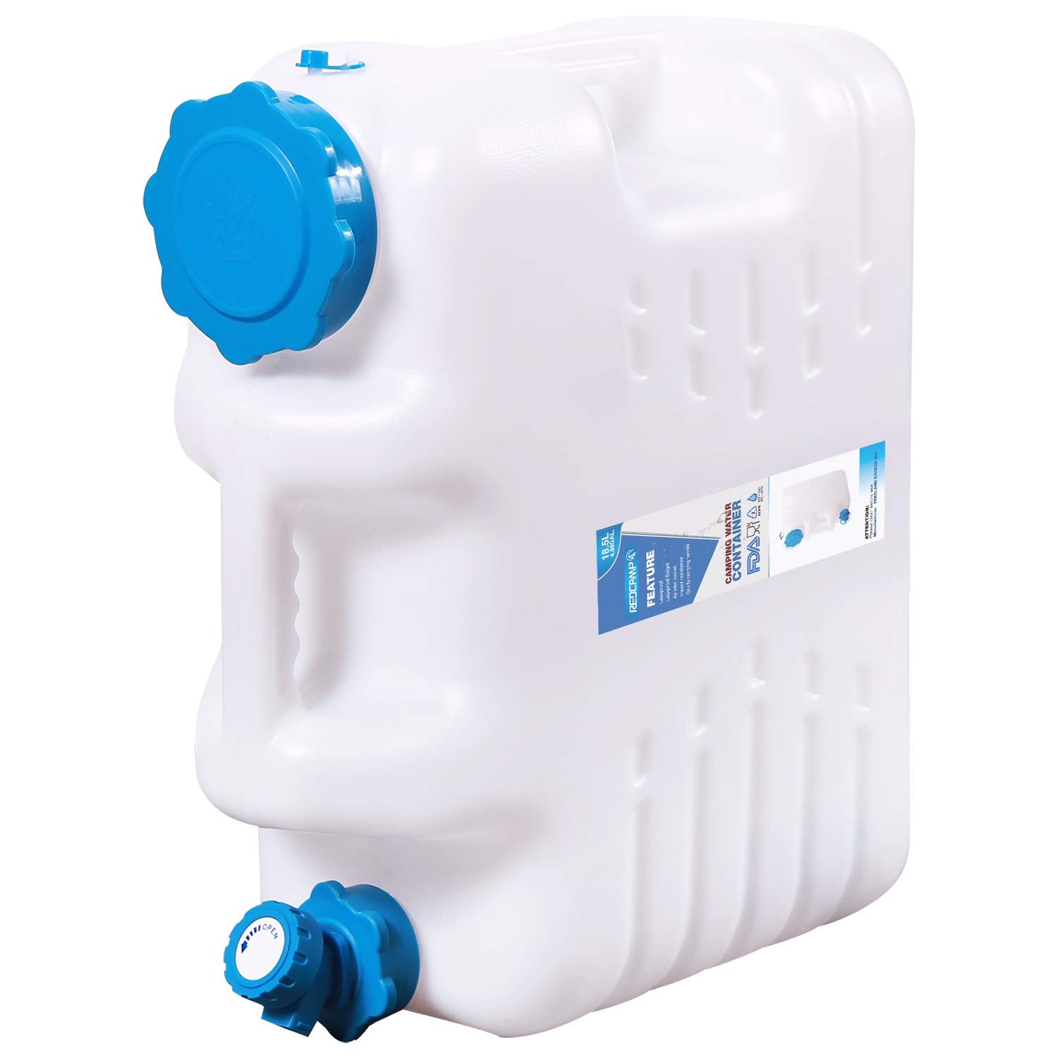 Redcamp 4.9 Gallon Portable Water Container With Spigot, Portable Emergency Water Storage Tank, Bpa Free Water Jug For Camping O