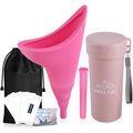 ABXLNIU Female Urination Device with Cup, Portable Female Urinal Pee Funnel for Women Travel - Stand Up to Pee Anywhere, Reusabl