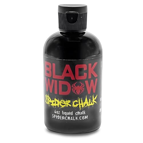 Spider Chalk Black Widow Liquid Chalk For Weightlifting, Powerlifting, Gym. Lab-Grade, Safe Ingredients, Made In The Usa