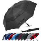 G4Free 62 Inch Portable Navy Golf Umbrella Automatic Open Large Oversize Vented Double Canopy Windproof Waterproof Sport Umbrell