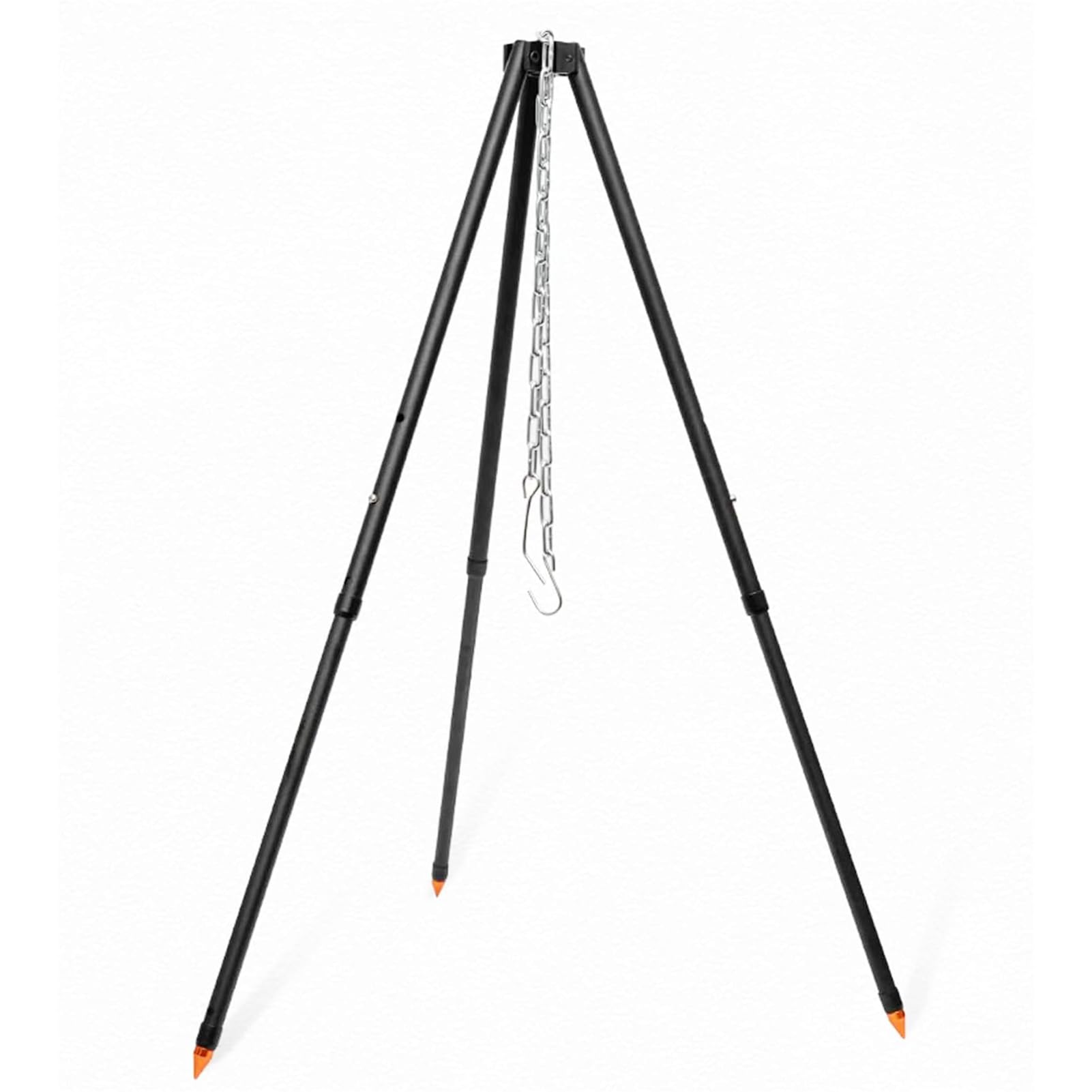 Caroyino 21-Inch Campfire Tripod, 47-Inch Five-Position Telescopic Camping Tripod With Adjustable Suspension Chain, Camping Trip