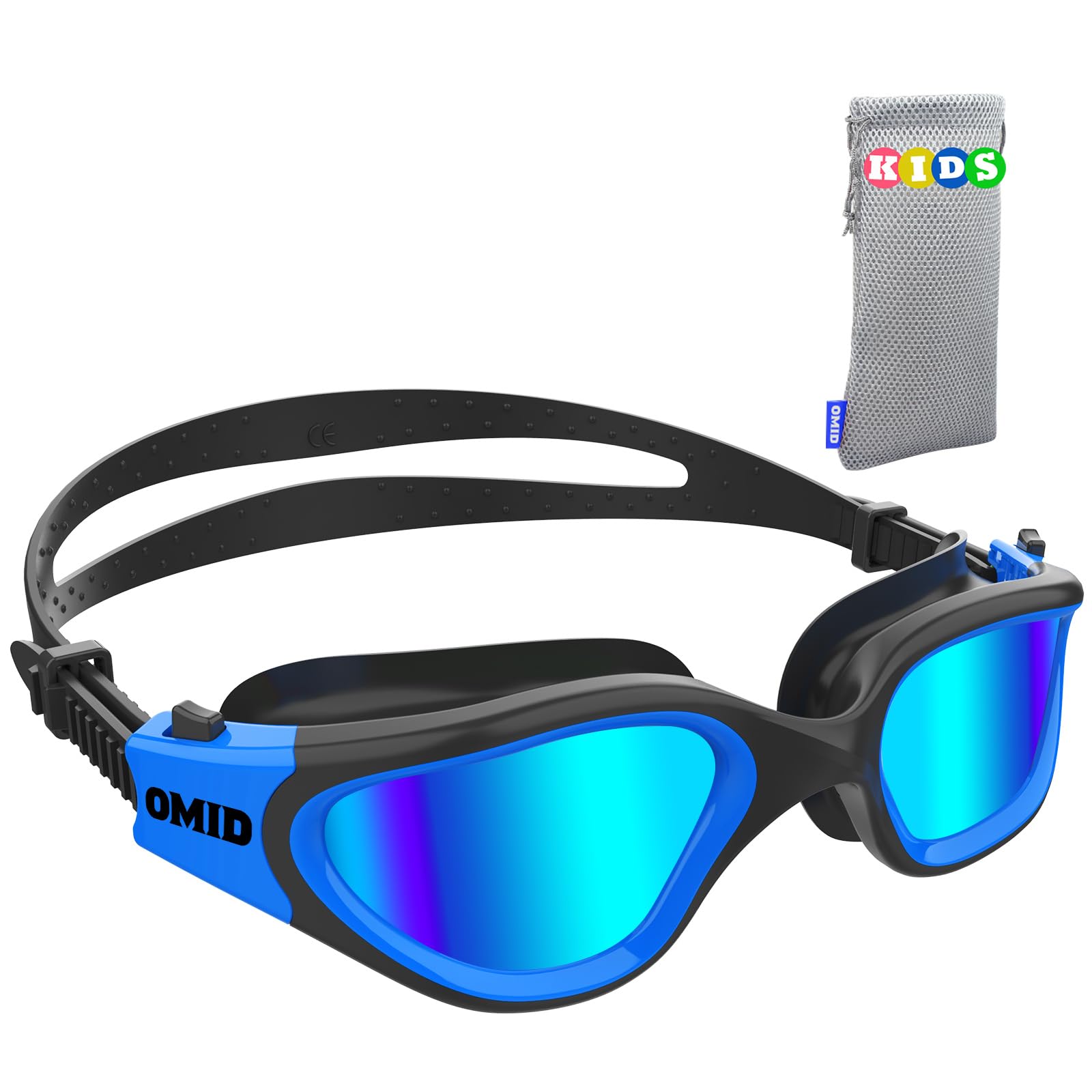 OMID Kids Swim Goggles, P2mini Polarized Swimming Goggles Comfortable for Age 6-14