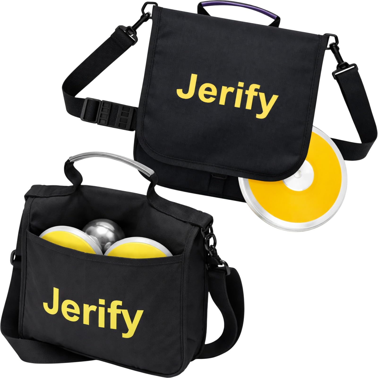 Jerify 2 Pcs Discus Throw Carrier Bags, Throwing Sports Discus Carrying Disc Golf Bag, Track & Field Equipment Storage Tote for 