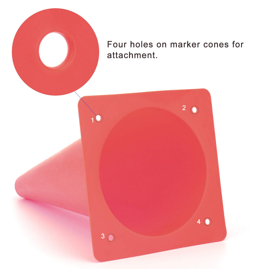 12 Inch Red Traffic Training Cones, Plastic Safety Parking Cones, Agility Field Marker Cones For Soccer Basketball Football Dril