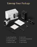 REDTIGER Range Finder Golf, 1200 Yards Golf Rangefinder with Slope, Light-Adaptive Display, 7X Magnification, Flag Lock Vibratio