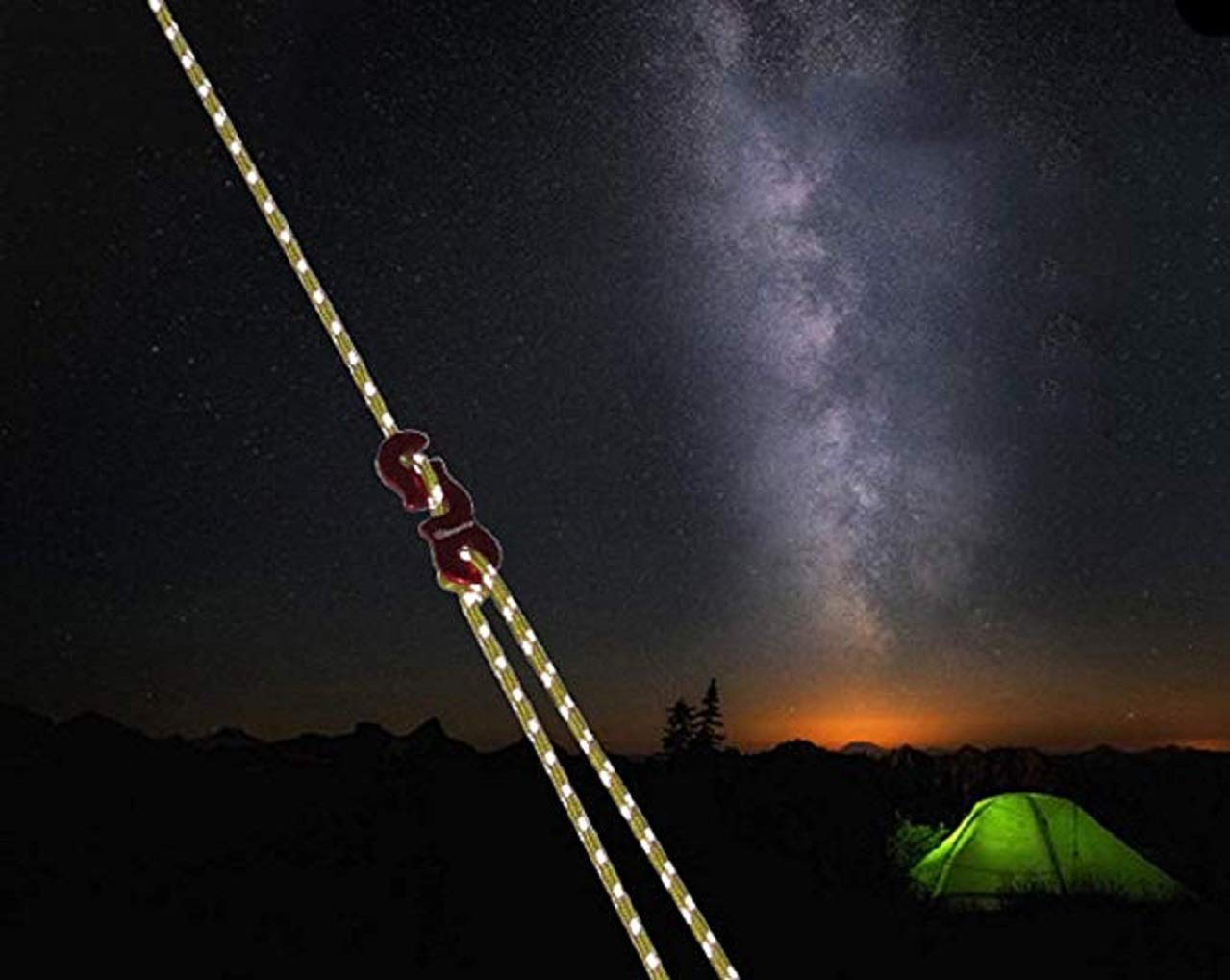 Bpnhna 4Pcs 3Mm Reflective Guyline With Tent Tensioner Cord Adjuster For Camping Hiking Shelter Shade Canopy Outdoor Activity