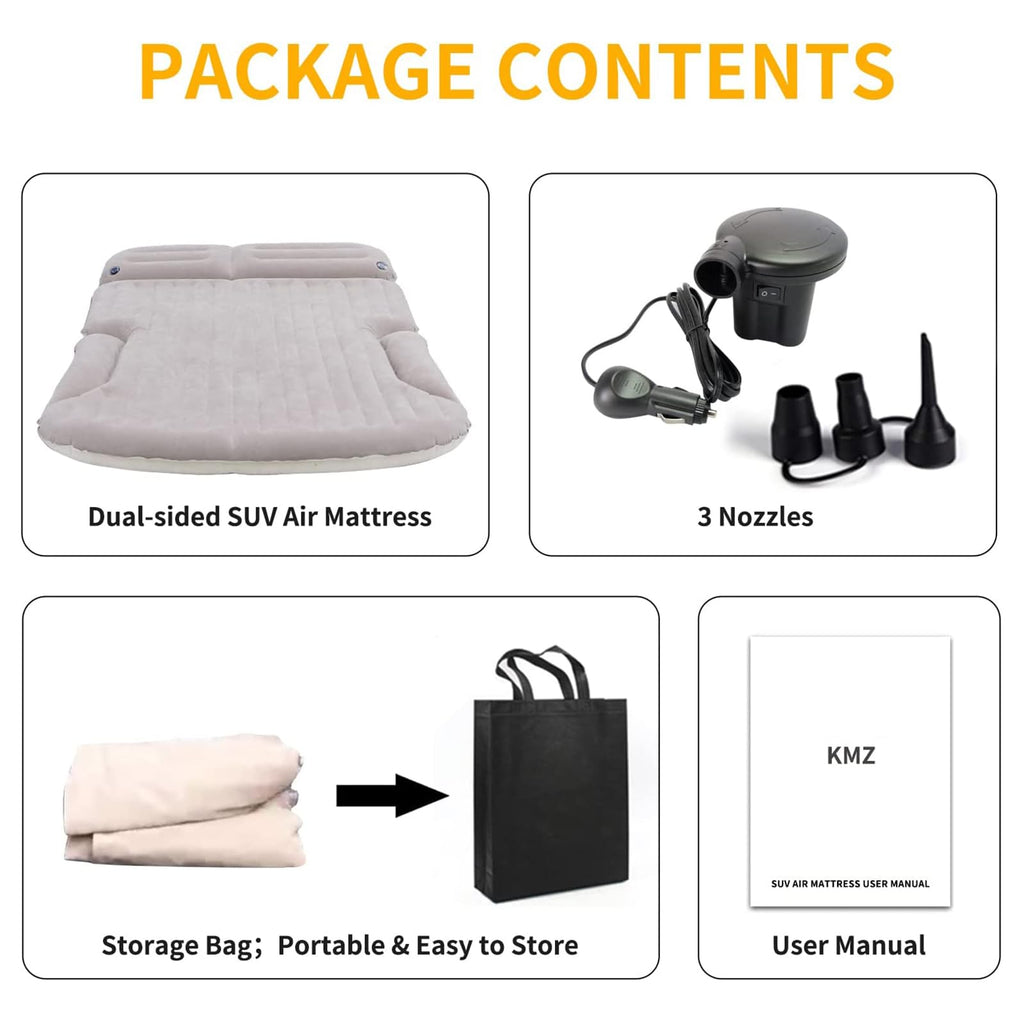 Kmz Air Mattress Thickened And Double-Sided Flocking Travel Camping Bed With 2 Pillows Dedicated Mobile Cushion Extended Outdoor