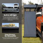 Sanhima Awning Shower Tent With Roof - Car Side Shower Room W/Led Light, Camping Waterproof Portable Privacy Shelter Bathroom Ov