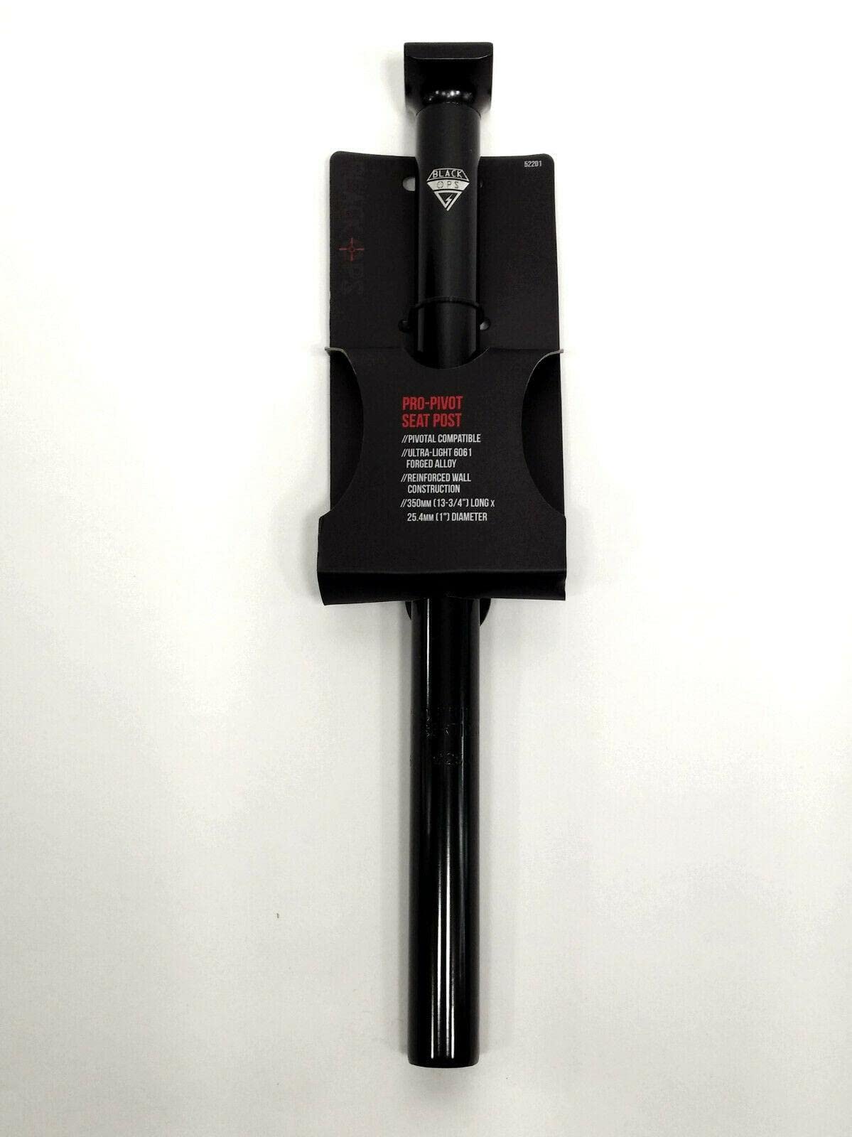 Black Ops Pivot Pro Bmx Seat Post, 25.4 X 350, Black
