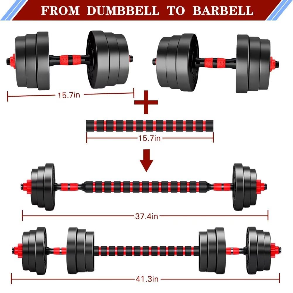 Bcbig Adjustable-Dumbbells-Sets,Free Weights-40Lb(20Lb*2) Dumbbells Set Of 2 Convertible To Barbell A Pair Of Lightweight For Ho