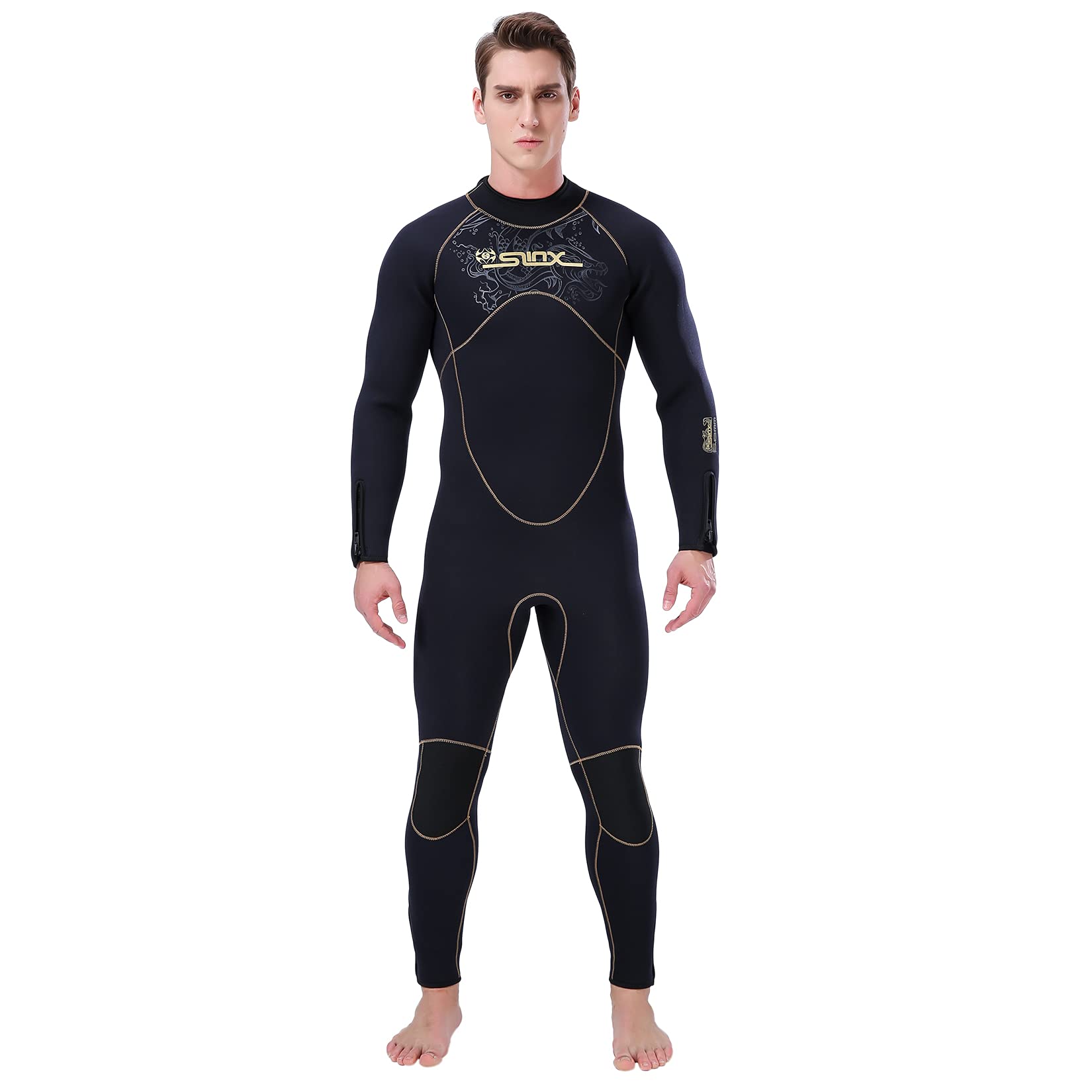 Dizokizo 5Mm Wetsuits For Men Neoprene Long Sleeve Full Diving Surfing Suit