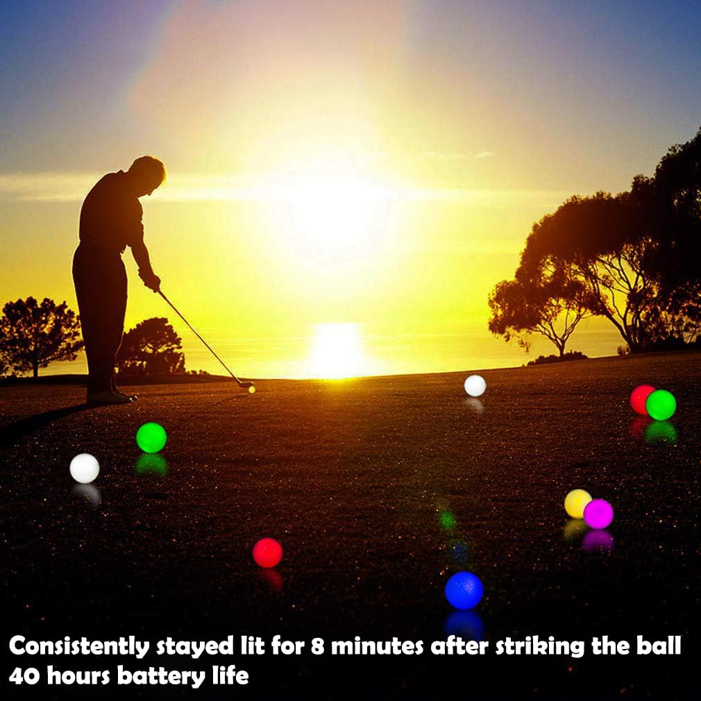 Thiodoon Glow In The Dark Golf Balls Light Up Led Golf Balls Night Golf Gift Sets For Men Kids Women 3 Pack (Red& Green& White)