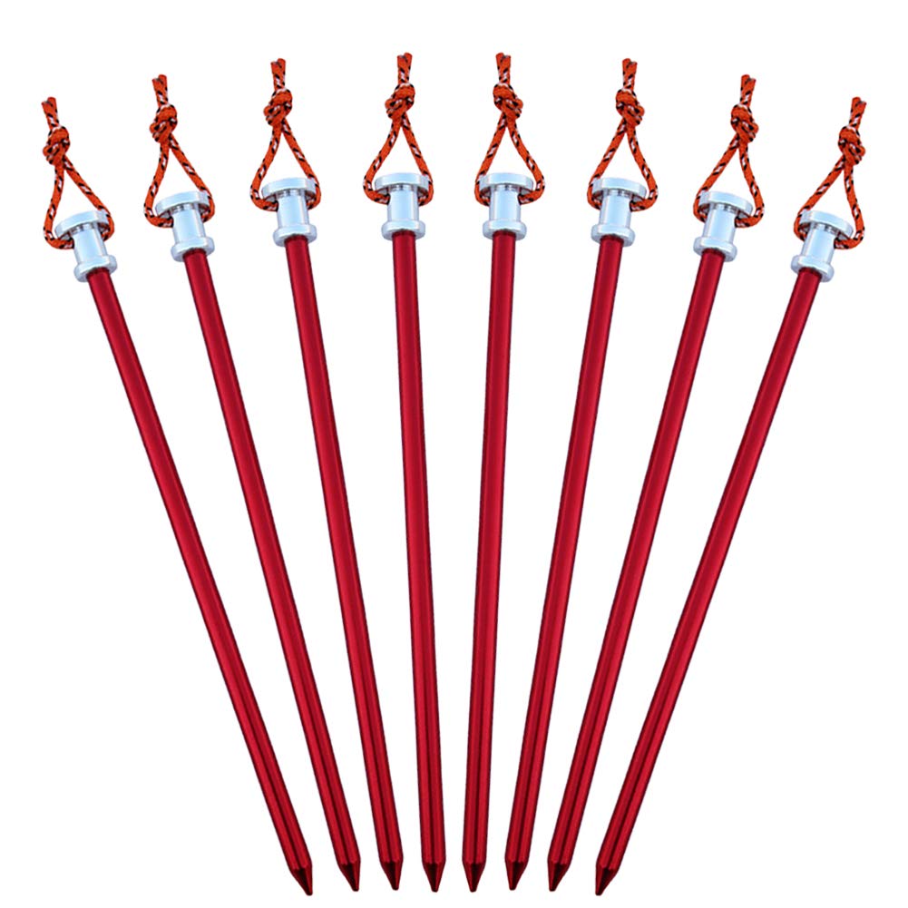 Tent Stakes Pegs 9 Inch, Lightweight Aluminum Alloy Tent Canopy Nail For Outdoor Camping, Hiking, Picnic Blanket, Beach Mat, Yar