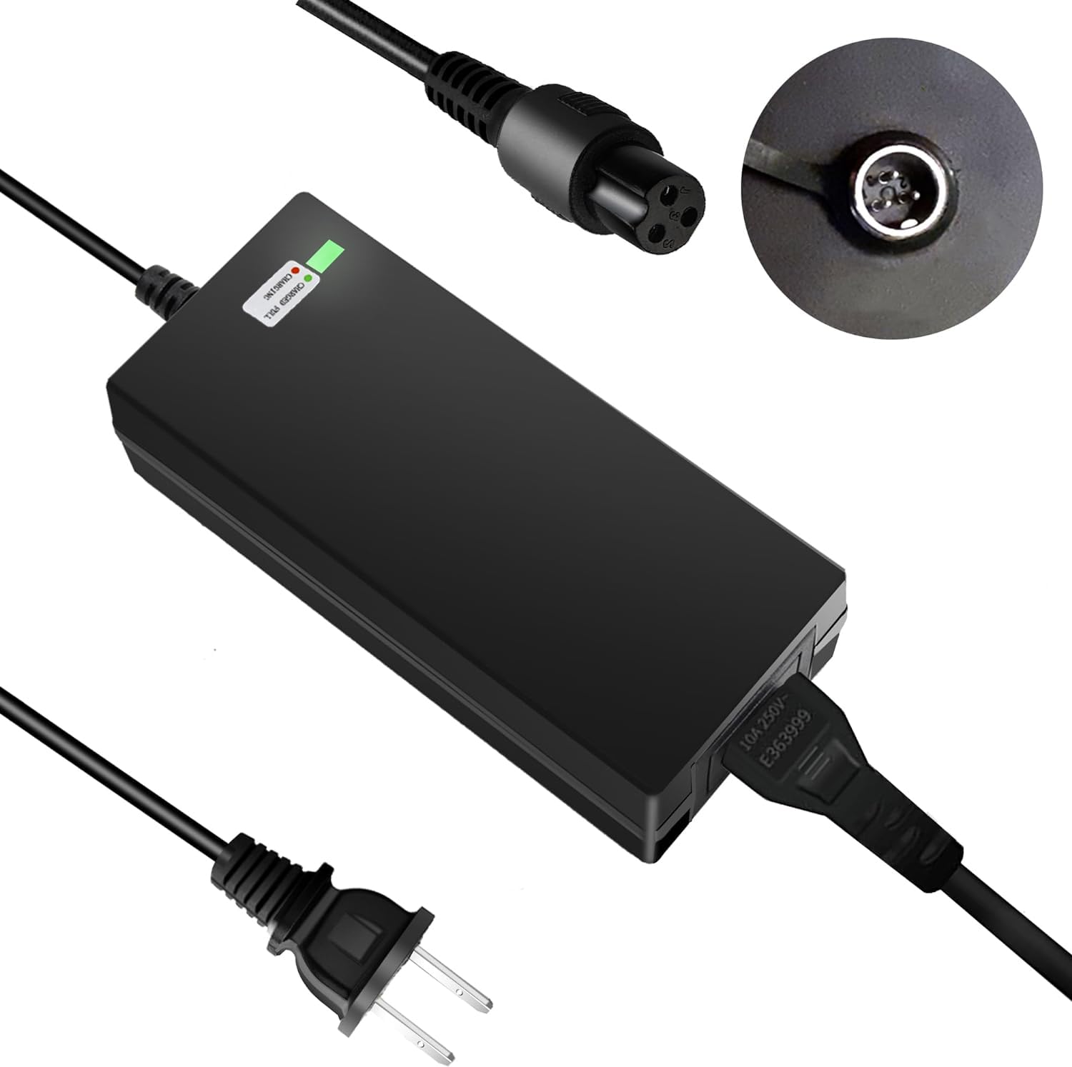 EVAPLUS 42V 2A Fast Charger with 3-Prong 0.31 Plug | for 36V Lithium Batteries- Compatible with Pocket Mod, Sports Mod, Electric