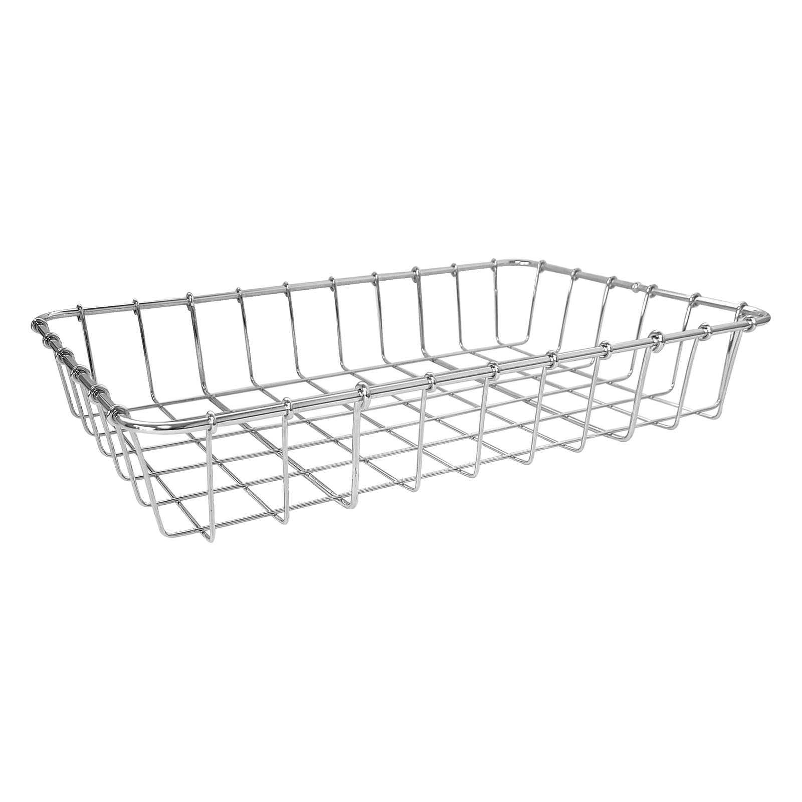 Wald Products No Hardware Basket Silver Steel 14x9x3