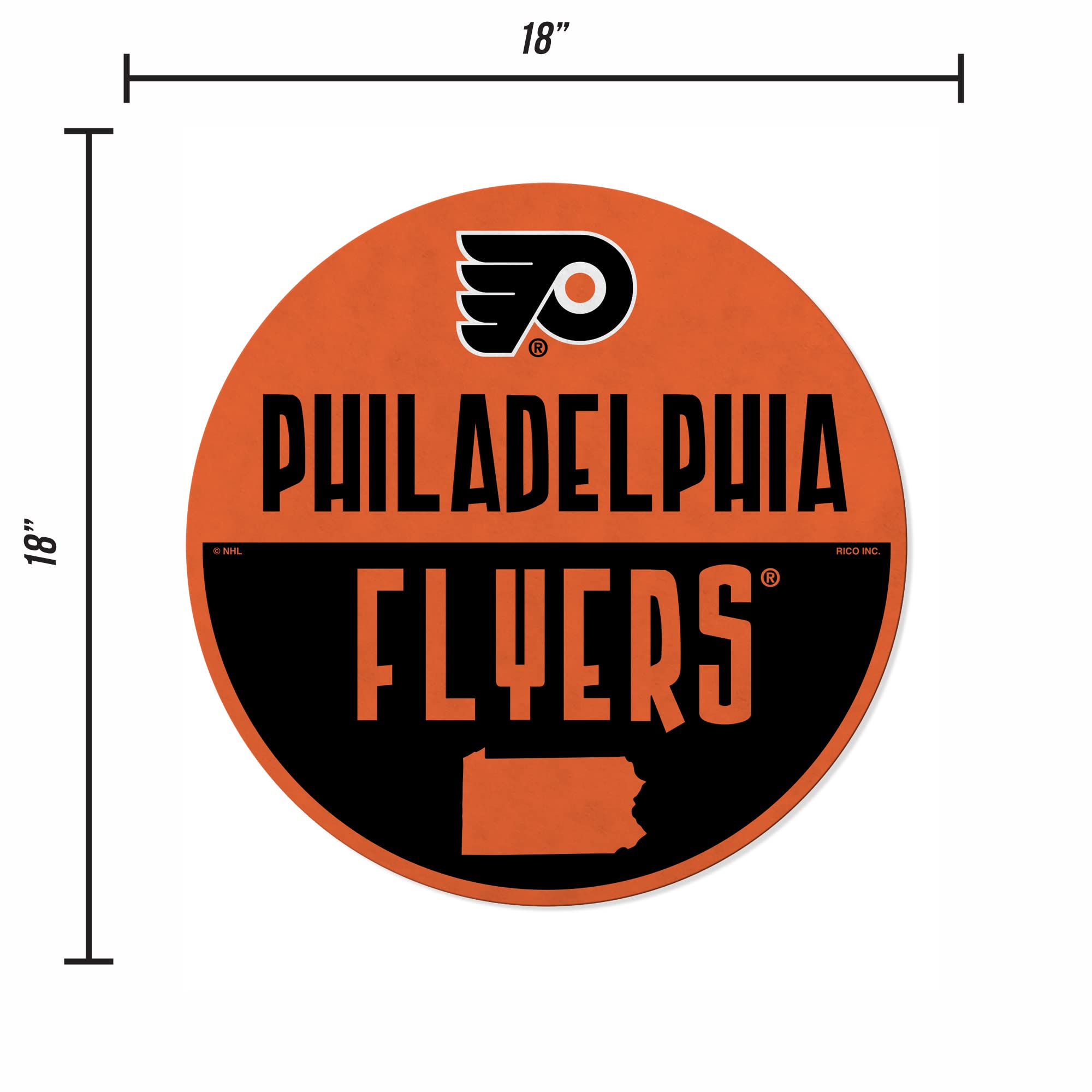 Rico Industries Nhl Philadelphia Flyers Classic Shape Cut Pennant - Home And Living Room D  Cor - Soft Felt Ez To Hang