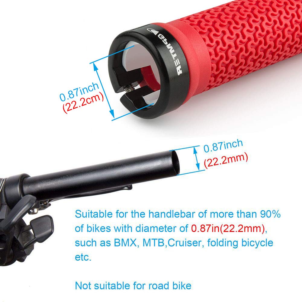 Gpmter Bike Handlebar Grips, Single Lock-On Bicycle Grips Handle Bar End Holding Locking Grips, For Bmx, Mountain, Mtb, Cruiser,