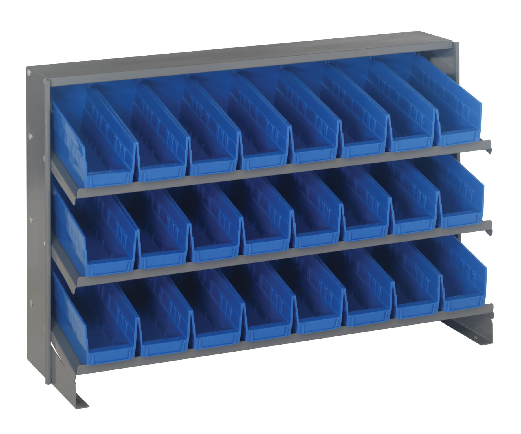 Pick Rack, Slopped, Bench Style, 12-1/2L X 36W X 23H, 250 Lbs. Capacity, (3) Shelves Configuration, Includes: (24) Qsb101 Blue B