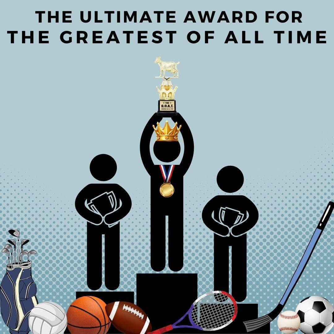 Goat Trophy - G.O.A.T. - Greatest Of All Time Funny Trophy Award With Option For Custom Plate - Appreciation Gift For Boss, Cowo
