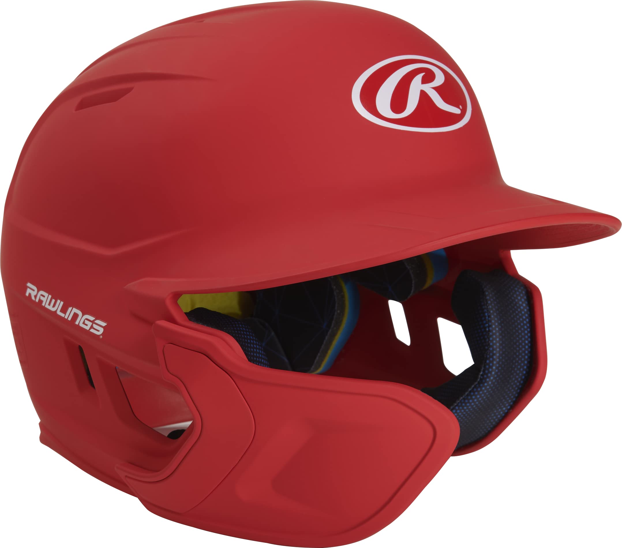 Rawlings 2022 Mach 1-Tone Matte Baseball Batting Helmet W/Lhb Adjext, Senior, Matte Scarlet