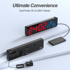 Anjank 15 Large Gym Timer, Led Digital Wall Clock With Seconds, Timing For Workout, Interval & Rounds, Countdown/Up/Stopwatch/12