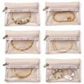 KEPY THE MALL 6 Pcs Jewellery Pouch Jewellery Organisers Pouch Bag Zipper Velvet Small Pouches for Storage Travel Organisers for