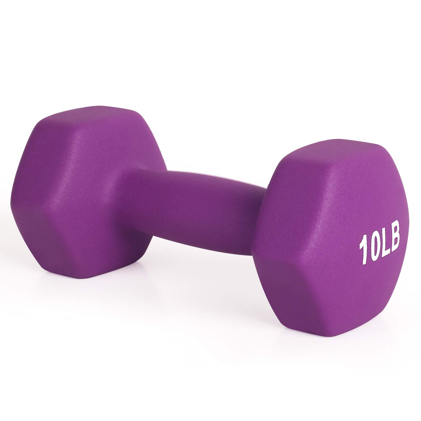 LIONSCOOL Neoprene Coated Dumbbell Weights (Purple 10lb Pair)