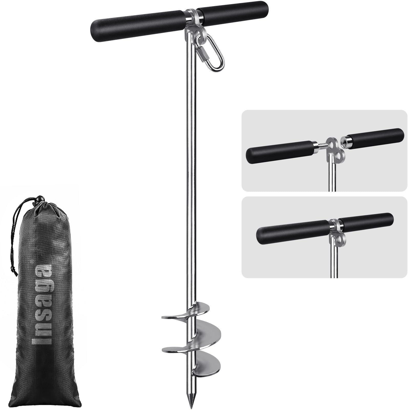 Insaga 304 Stainless Steel Sand Anchor for Boat - Fully Welded Sand Spike for Shallow Water, Kayak, Jet Ski & Pontoon, Non-Slip 