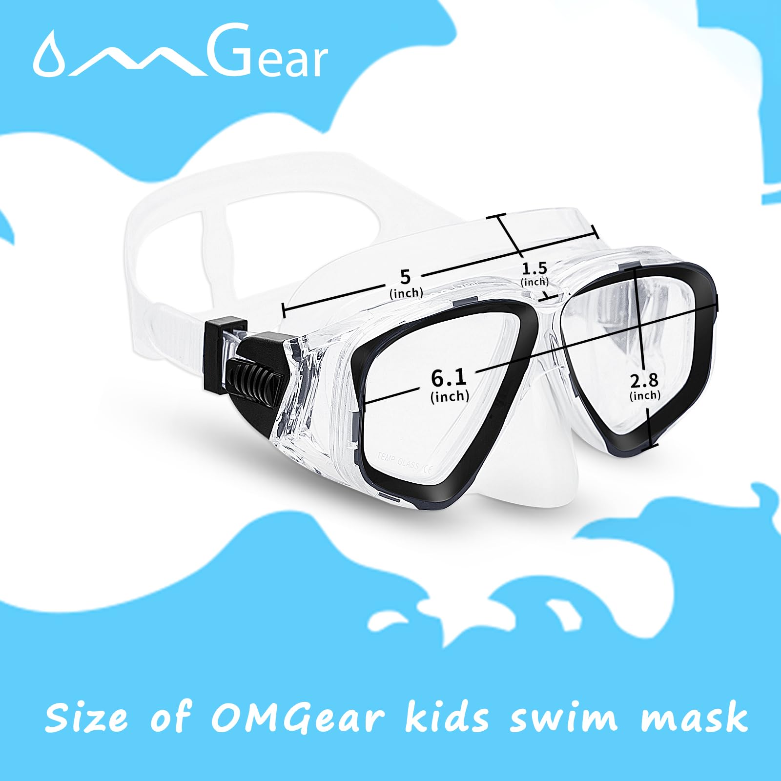 Junior Snorkeling Goggles Kids Swim Mask Swimming Gear Scuba Diving Mask For Outdoor Recreation Snorkel Mask (Black)