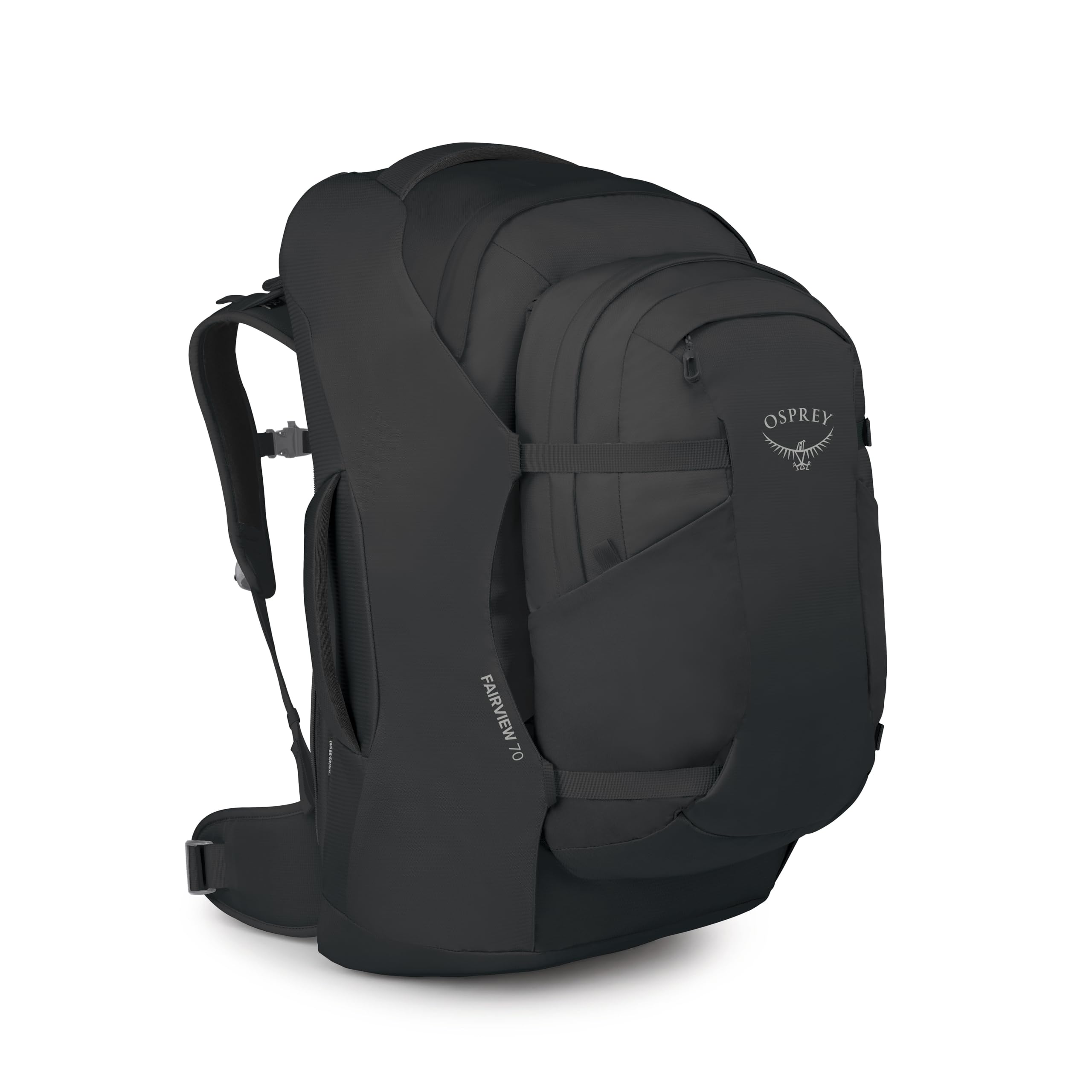 Osprey Fairview 70L Womens Travel Backpack - Large Adjustable Travel Bag with Detachable Daypack, Black