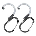 Gear Aid Heroclip Carabiner Clip And Hook (Large) For Camping, Backpack, Organization, And Garage, Black And Gray, 2 Pack