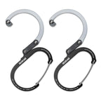 Gear Aid Heroclip Carabiner Clip And Hook (Large) For Camping, Backpack, Organization, And Garage, Black And Gray, 2 Pack