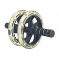 MERISHOPP Transparent Wheels doubleWheel Ab Roller Green Grip Rings Dual Wheel Ab Roller Black Frame Abdominal Exercise Equipmen