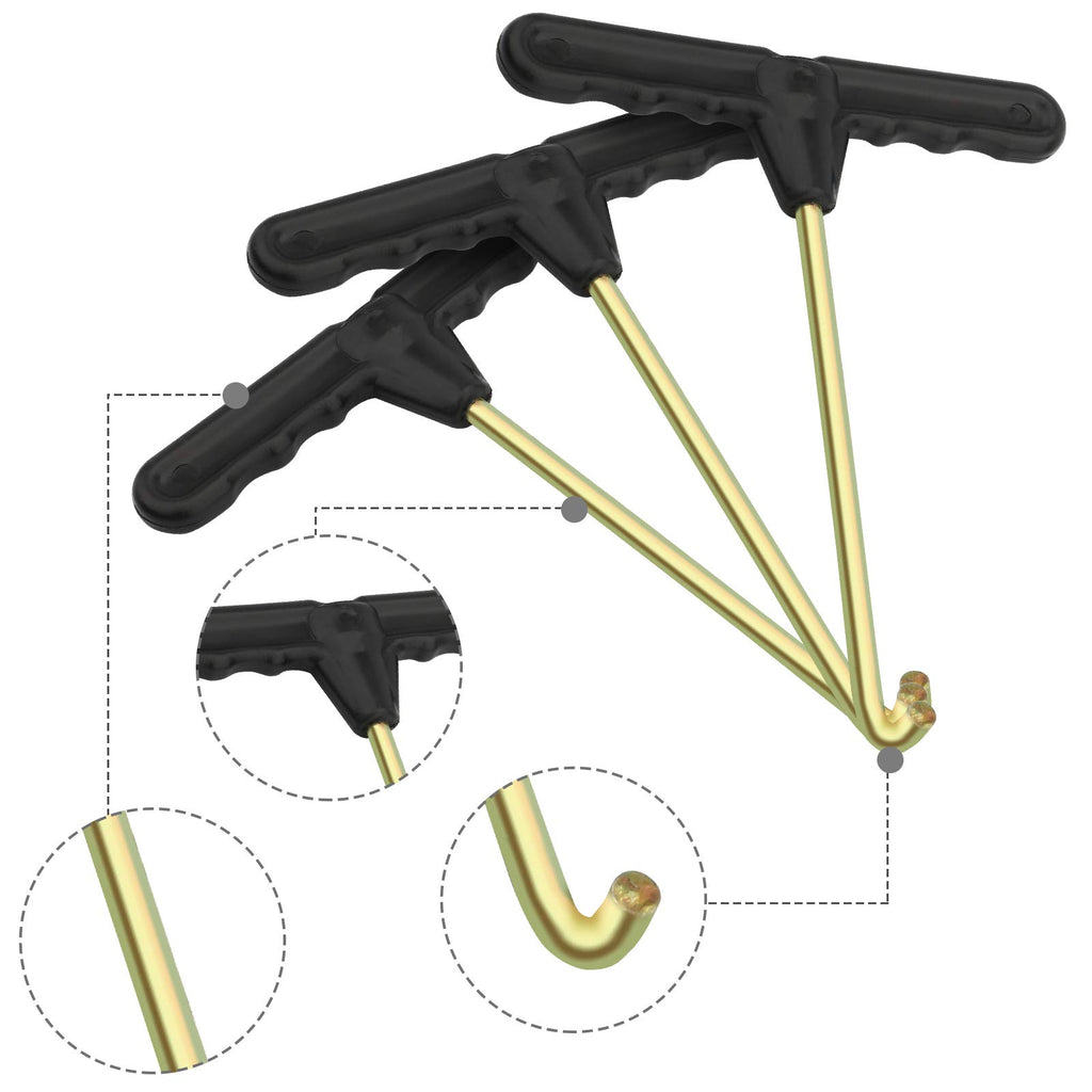 Marvelity 3 Pcs Trampoline Spring Pull Tool Kit, Trampoline Parts T-Hook Puller, Trampoline Accessories Spring Pull T-Shape Hook