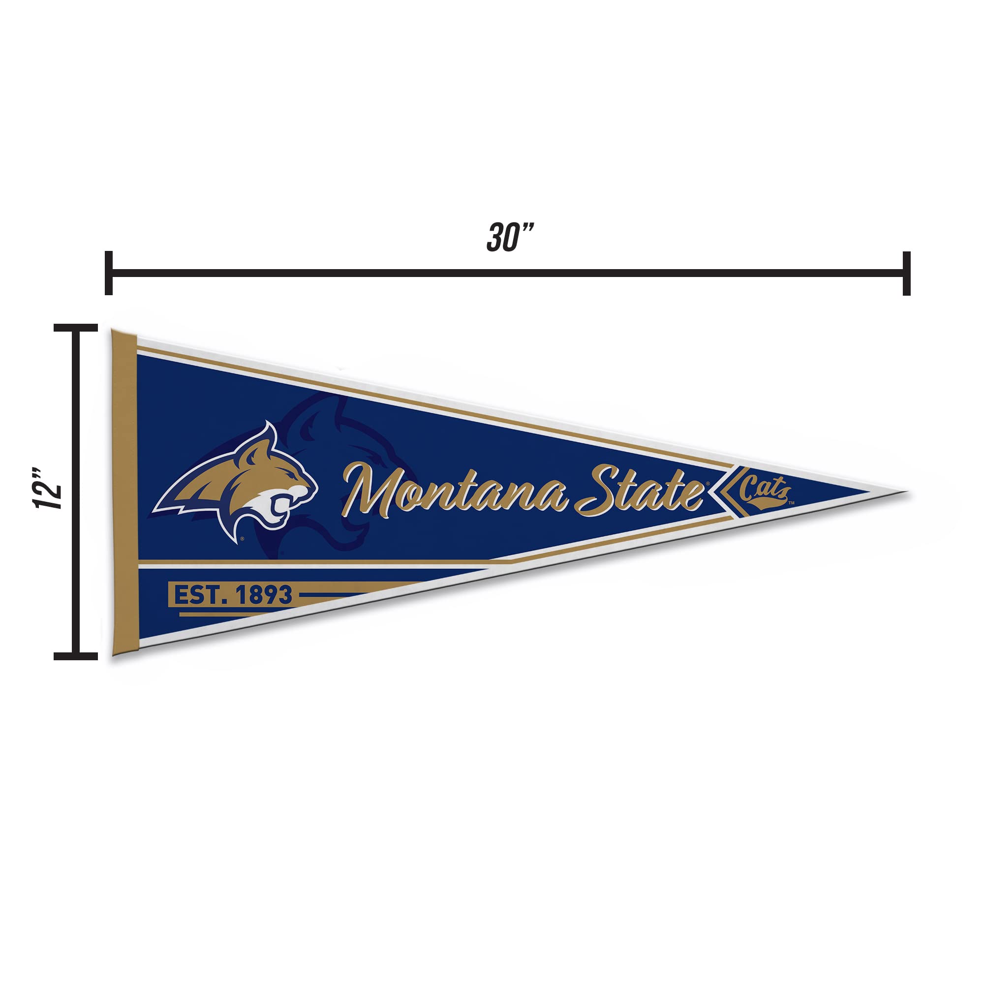 Rico Industries Ncaa Montana State Bobcats Classic 12'' X 30'' Felt Wall D  Cor Pennant - Great For Home/Bed Room/Man Cave D  Co