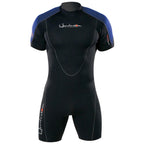 Henderson Man 3Mm Thermoprene Shorty (Back Zip) Scuba Diving Wetsuit-Black/Blue-Large