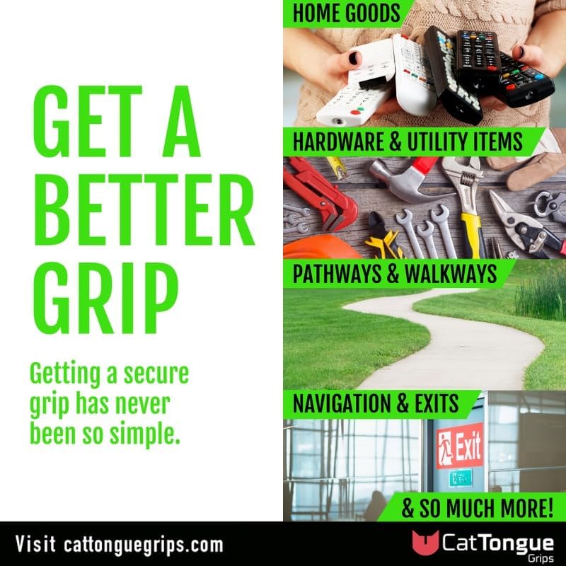 Cattongue Grips Non-Abrasive Grip Tape Roll Heavy Duty Non Slip Tape For Indoor & Outdoor Use, Customizable & Waterproof Anti Sl