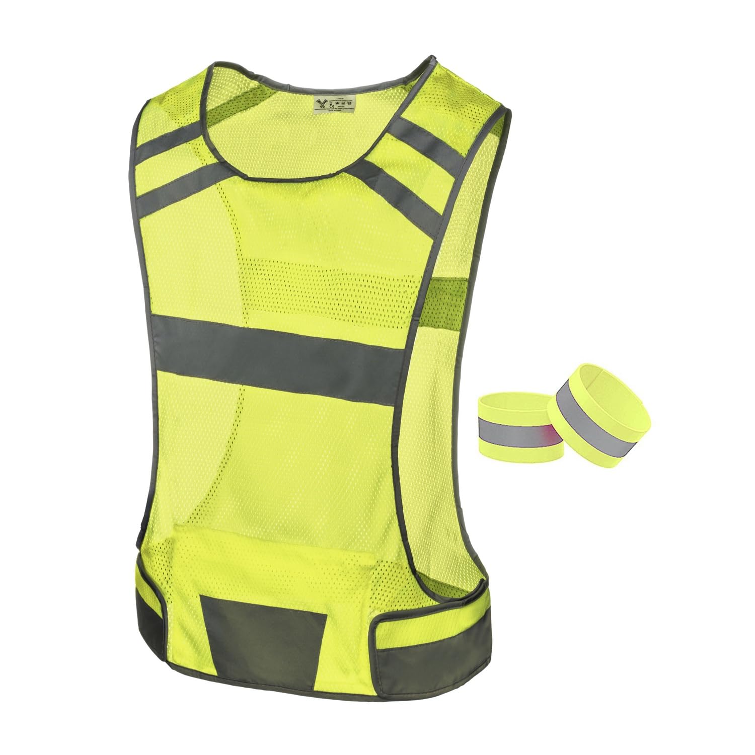 247 Viz Mesh Reflective Vest with Inside Pocket - High Visibility Reflective Running Gear Safety Vest Straps for Men, Women,Kids