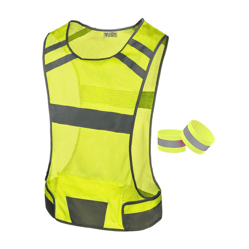 247 Viz Mesh Reflective Vest with Inside Pocket - High Visibility Reflective Running Gear Safety Vest Straps for Men, Women,Kids