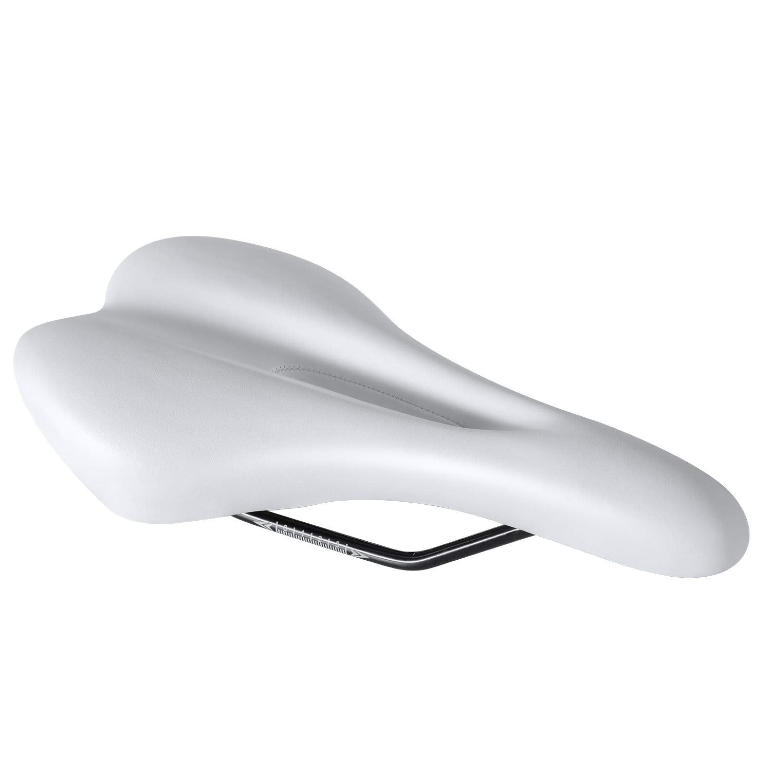 Bike Saddle Seat Pad Breathable Hollow Thicks Comfortable Bicycle Fit for MTB Road Bike Fixed Gear Bike (Thickened, White)