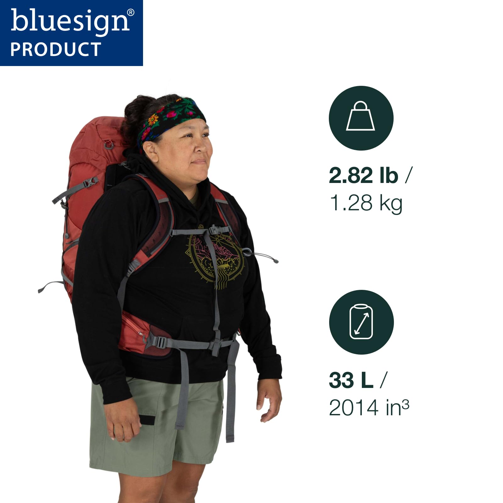 Osprey Tempest 33L Womens Lightweight Hiking Backpack - Daypack for Travel & Camping, Red Pampas/Coal Grey, Extended Fit