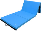 Signature Fitness All Purpose 4X10X3'' Extra Thick High Density Anti Tear Gymnastics Gym Folding Exercise Aerobics Mats, 3-Inche
