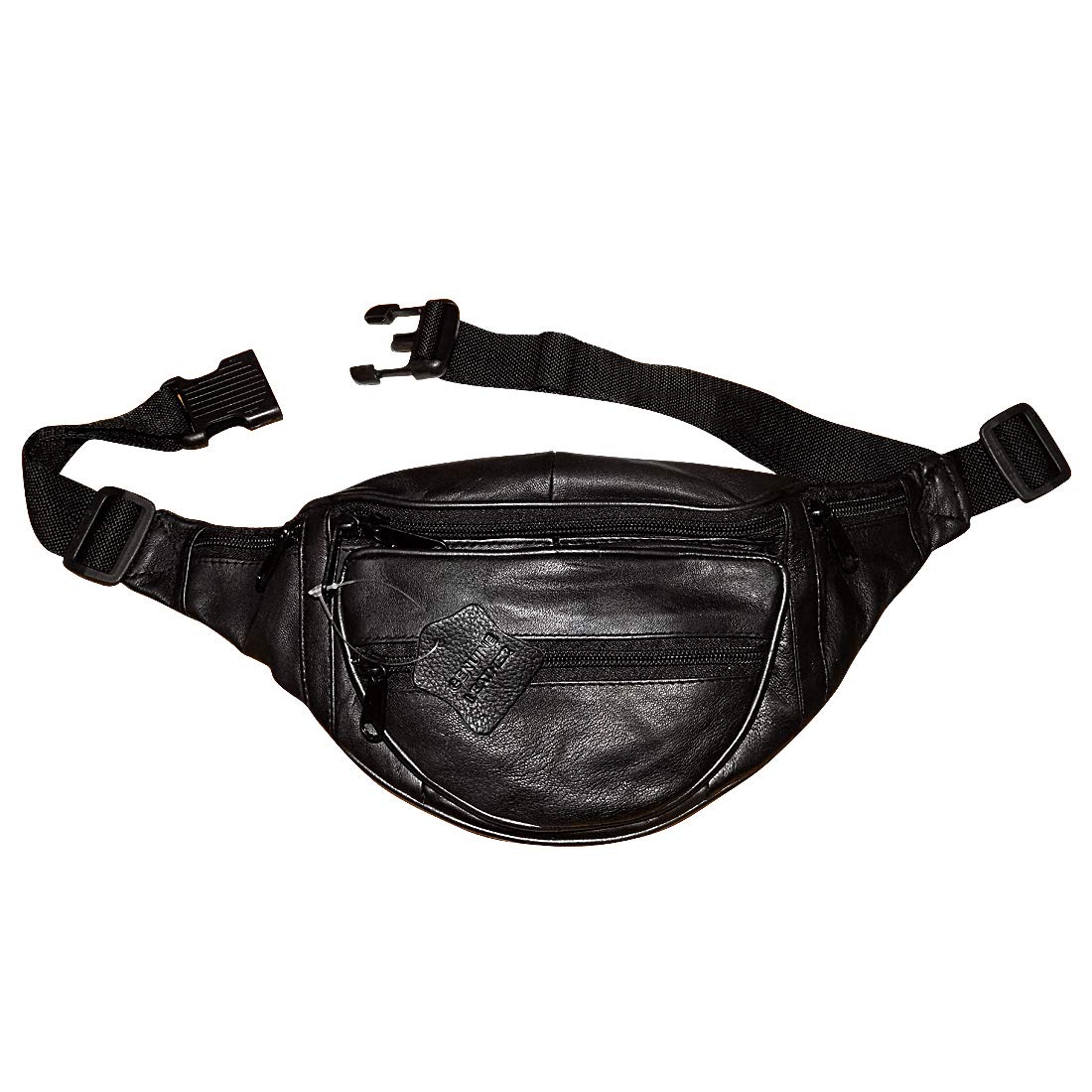 Style98 Shoes Black Genuine Leather Traveller Waist Pouch Waist Bag For Men And Women (5021Ia1)