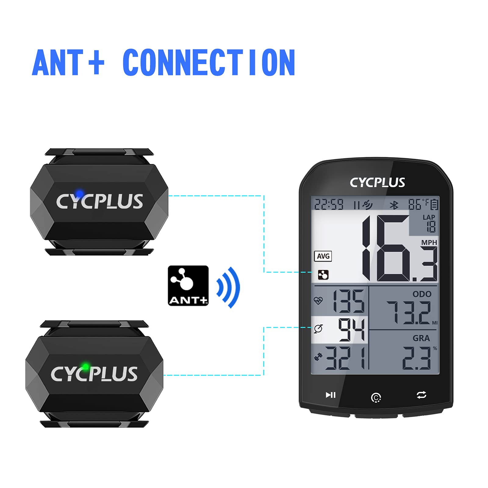 Cycplus Cycling Speed And Cadence Sensor Bluetooth & Ant+ Wireless Bike Cadence Sensor Speed Ip67 Waterproof- C3 X 2