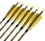 [6 Pack] Archery Sharly 31Inch Carbon Arrow Practice Hunting Arrows With 5 Camo Natural Feathers For Traditional Recurve Bow And