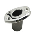 MARINE CITY Deck Flush Base Flag Socket, 316 Stainless Steel, Fits Stanchion Poles, Ideal for Boats, Yachts, Marines, Hardware A
