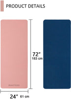 Yoga Mat With Strap, 1/3 Inch Extra Thick Double-Sided Non Slip, Professional Tpe Mats For Women Men, Workout Yoga, Pilates And